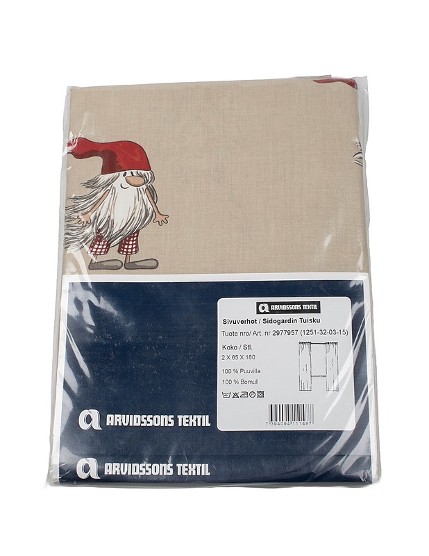 ARVIDSSONS TEXTIL Tuisku sivuverhot, 65x180 cm - Joulutuotteet - 10105409432 - 0