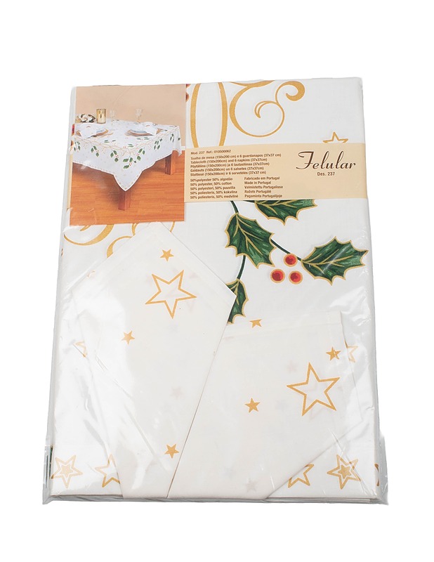 Joulupöytäliina, 150x200 cm + lautasliinat, 6 kpl - Joulutuotteet - 10105409450 - 0