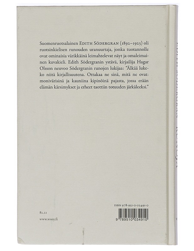 Runoja - Södergran, Edith - Romaanit ja novellit - 10105409473 - 1
