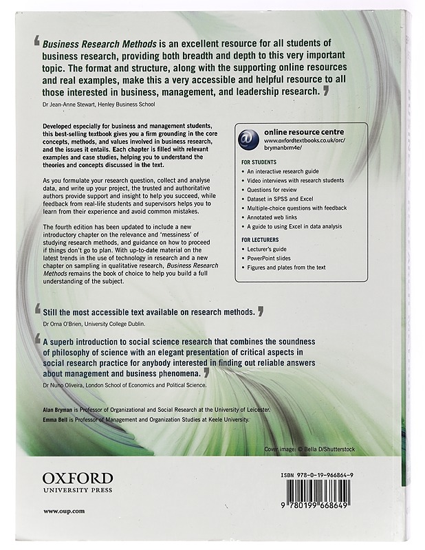 Business research methods - Bryman, Alan - Tietokirjat ja oppaat - 10105409543 - 1
