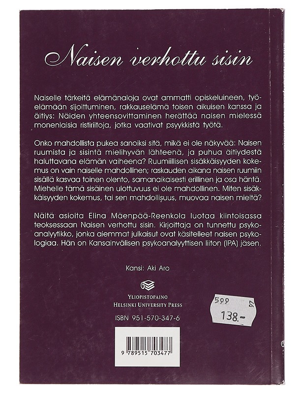 Naisen verhottu sisin - Elina Mäenpää-Reenkola - Tietokirjat ja oppaat - 10105409860 - 1