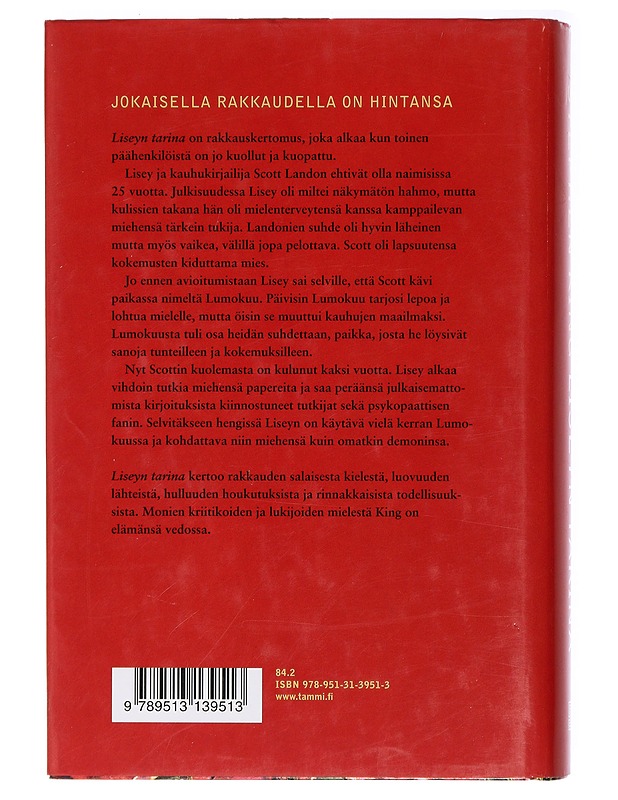 Liseyn tarina - King, Stephen - Romaanit ja novellit - 10105409891 - 1