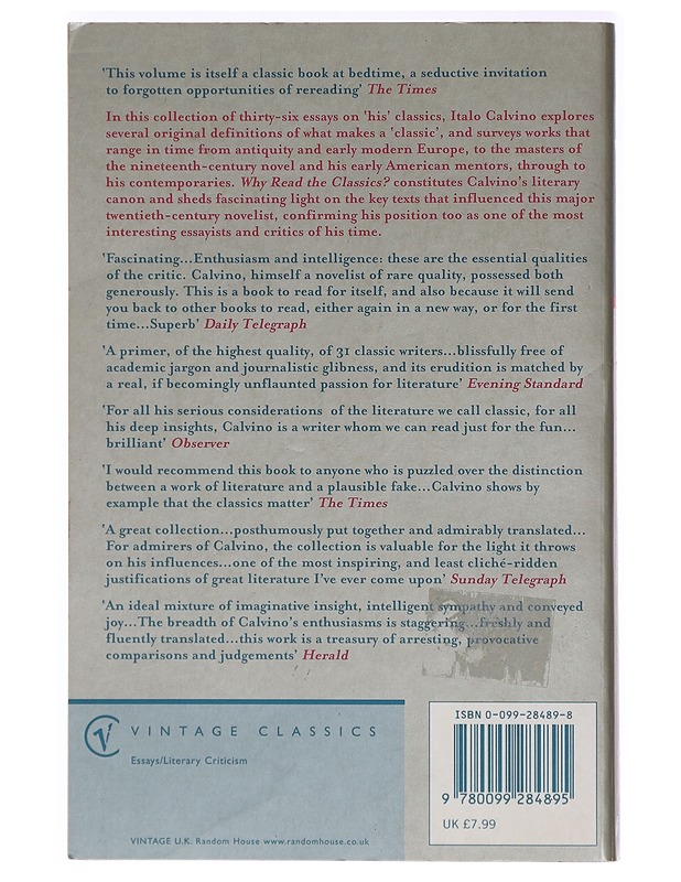 Why read the classics? - Calvino, Italo - Tietokirjat ja oppaat - 10105410078 - 1