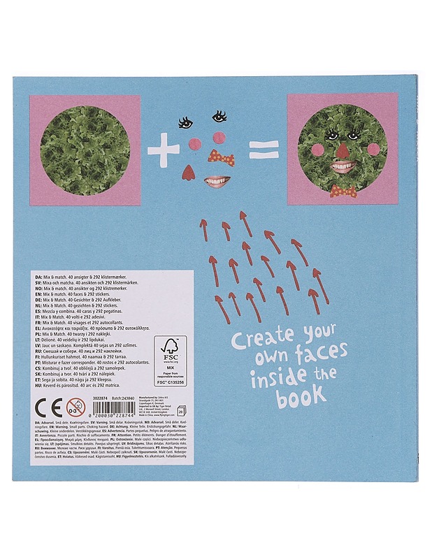 Mix & Match, 40 faces & 292 stickers - Tiger Retail - Lastenkirjat - 10105410146 - 1