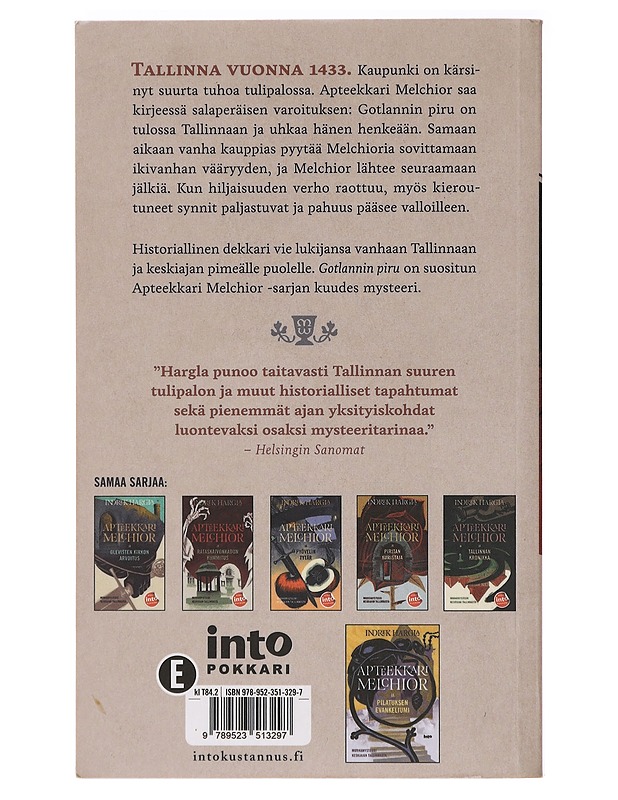 Apteekkari Melchior ja Gotlannin piru - Hargla, Indrek - Jännitys ja dekkarit - 10105410337 - 1