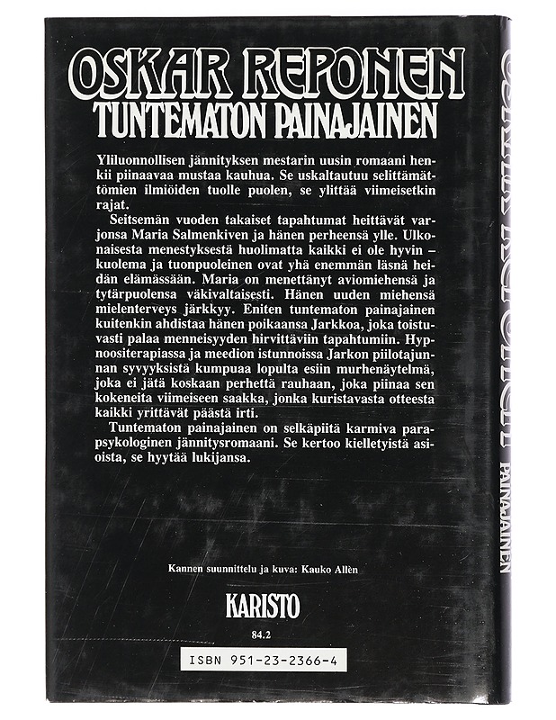 Tuntematon painajainen - Oskar Reponen - Jännitys ja dekkarit - 10105410570 - 1