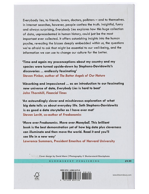 Everybody lies : what the Internet can tell us about who we really are - Seth Stephens-Davidowitz - Tietokirjat ja oppaat - 10105410617 - 1