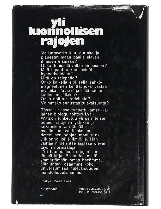 Yli luonnollisen rajojen - Watson, Lyall - Tietokirjat ja oppaat - 10105410931 - 1