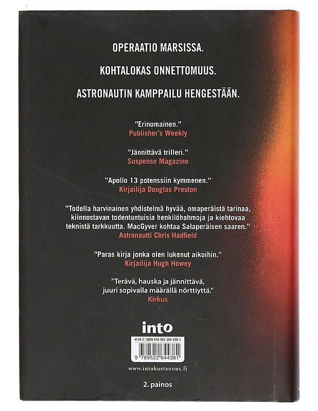 Yksin Marsissa - Weir, Andy - Fantasia- ja scifi - 10105410947 - 1