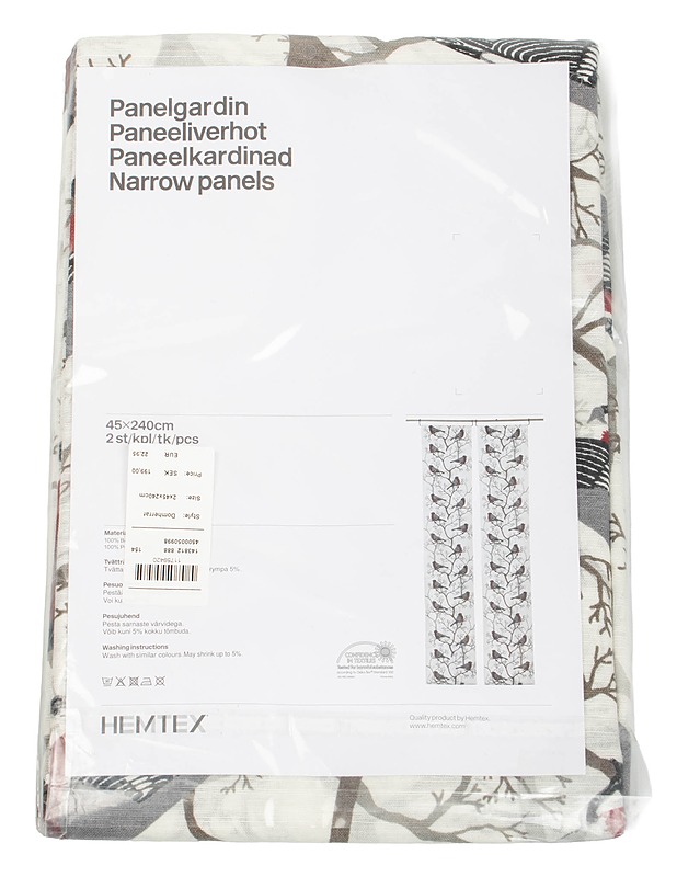 HEMTEX paneeliverhot, 45x240 cm - 2 kpl - Verhot ja kapat - 10105410987 - 1