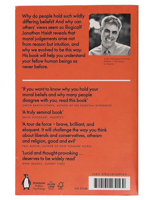 The righteous mind : why good people are divided by politics and religion - Jonathan Haidt - Hyvinvointikirjat - 10105411034 - 1