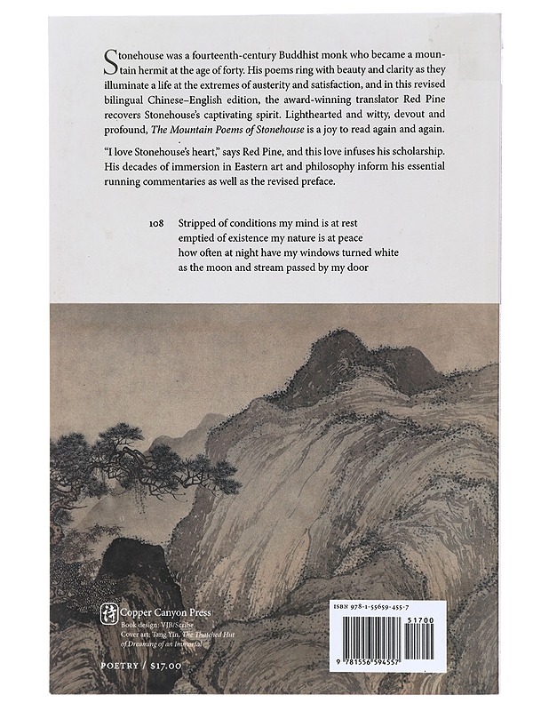 The Mountain Poems of Stonehouse - Red Pine - Romaanit ja novellit - 10105411236 - 1