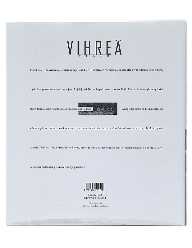 Vihreä virta : valikoima Helvi Hämäläisen runoja - Hämäläinen, Helvi - Runot ja näytelmät - 10105411257 - 1