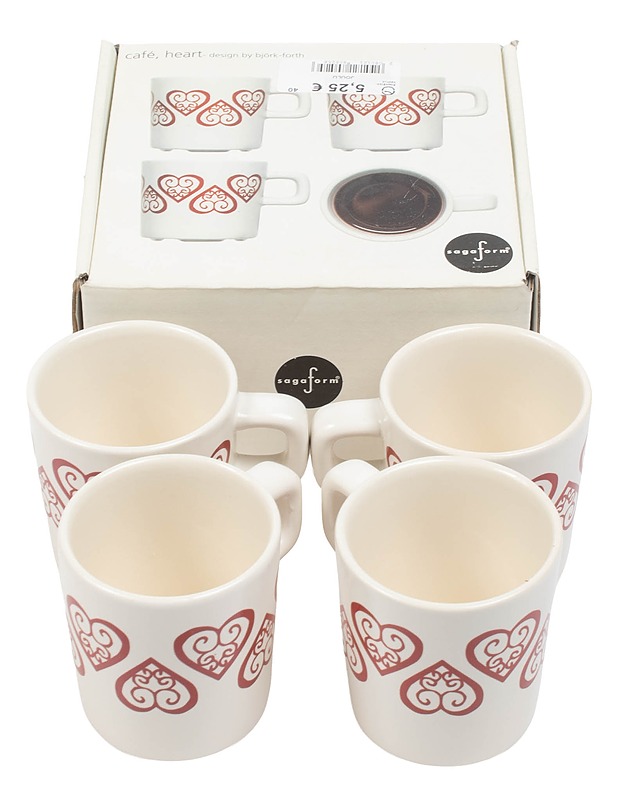 SAGAFORM Heart glögikuppi, 4 kpl - Joulutuotteet - 10105411267 - 0