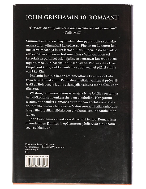Testamentti - Grisham, John - Jännitys ja dekkarit - 10105411562 - 1
