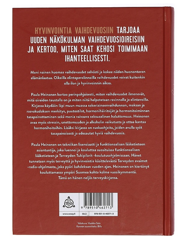 Hyvinvointia vaihdevuosiin : terveyttä ja energiaa oikealla ravinnolla - Paula Heinonen - Tietokirjat ja oppaat - 10105411838 - 1