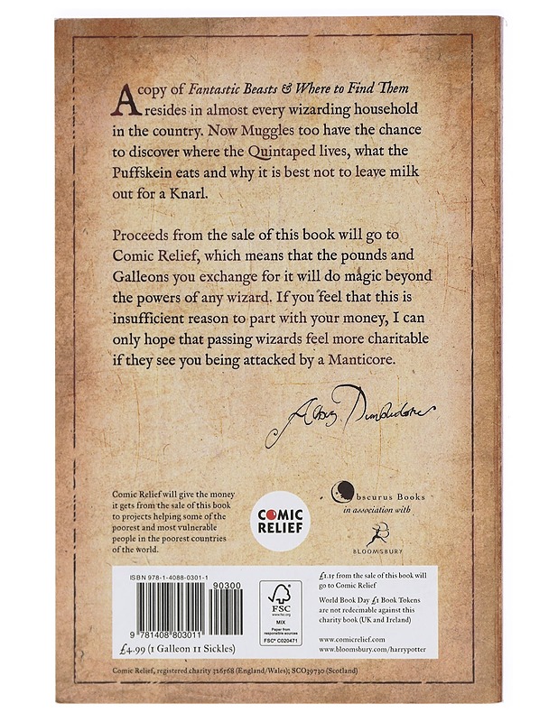 Fantastic beasts and where to find them - Rowling, J. K. - Fantasia- ja scifi - 10105411910 - 1