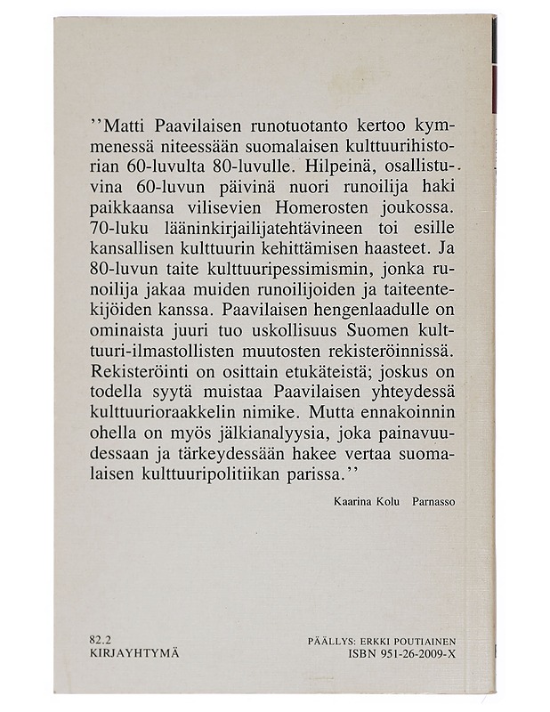 Vanhanaikaisia tunteita - Matti Paavilainen - Runot ja näytelmät - 10105411973 - 1