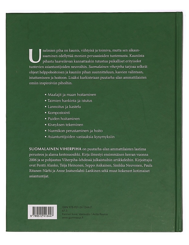 Suomalainen viherpiha : ammattilaisten ohjeita pihanhoitoon - Aho, Anna - Tietokirjat ja oppaat - 10105412056 - 1