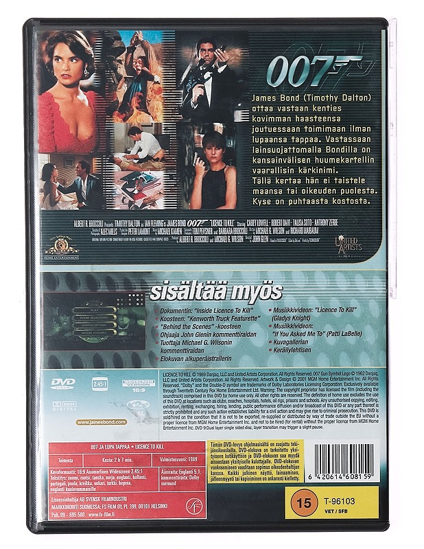 007 ja Lupa Tappaa - DVD - DVD-elokuvat - 10105412170 - 1