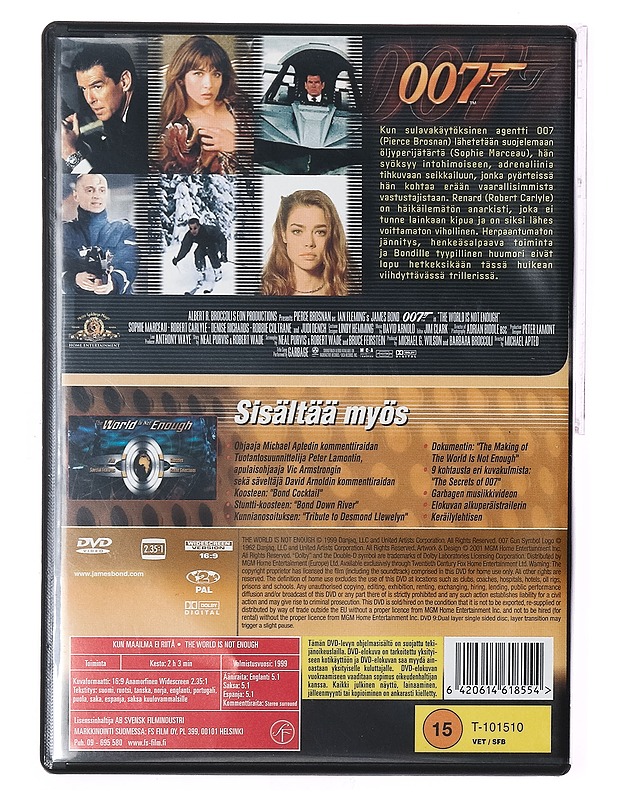 007: Kun Maailma Ei Riitä - DVD - DVD-elokuvat - 10105412175 - 1