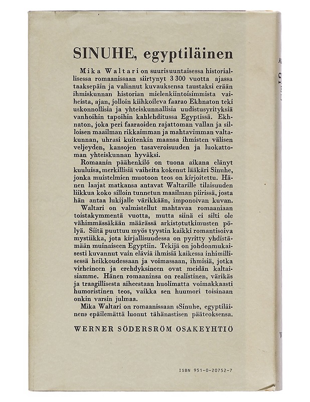 Sinuhe egyptiläinen, osa 1-2 - Mika Waltari - Romaanit ja novellit - 10105412266 - 1