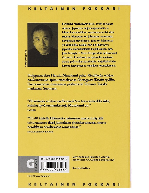 Värittömän miehen vaellusvuodet - Murakami, Haruki - Romaanit ja novellit - 10105412348 - 1
