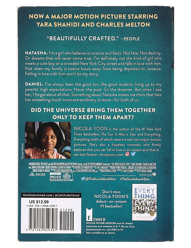 The Sun Is Also a Star (Movie Tie-in Edition) - Yoon, Nicola - Musiikki- ja elokuvakirjat - 10105412356 - 1