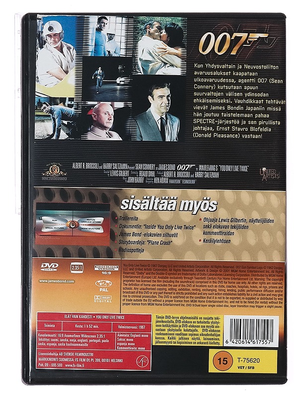 Elät Vain Kahdesti - DVD - DVD-elokuvat - 10105412756 - 1