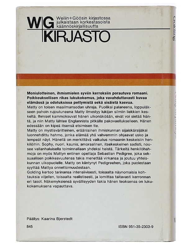 William Golding - Näkyvä pimeys - Kaunokirjallisuus - 10105413101 - 1