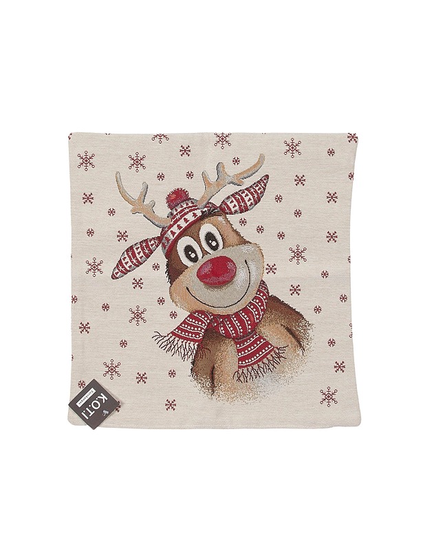 K.O.T.I EUROKANGAS Punakuono koristetyynynpäällinen, 43x43 cm - Joulutuotteet - 10105413241 - 0