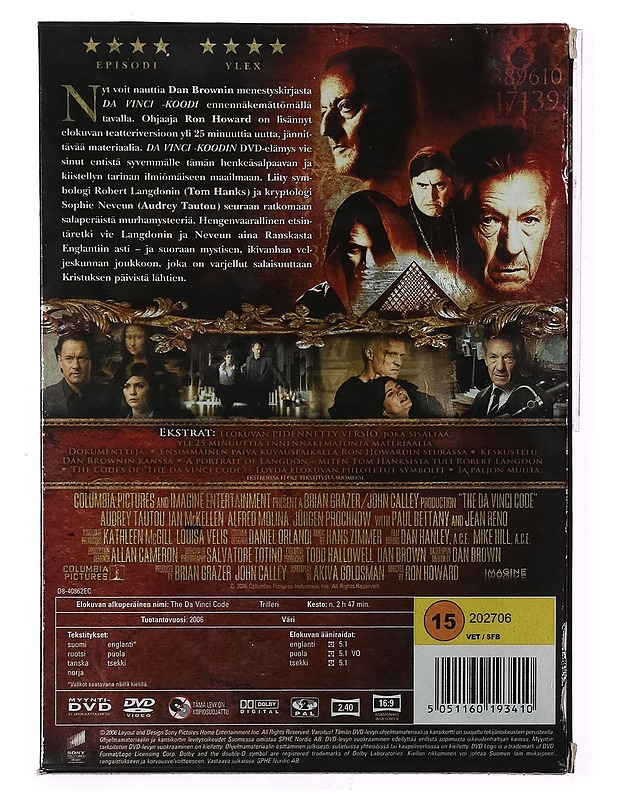 Da Vinci -Koodi - DVD - DVD-elokuvat - 10105413407 - 1