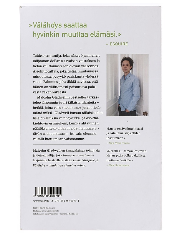 Välähdys : alitajuisen ajattelun voima - Gladwell, Malcolm - Tietokirjat ja oppaat - 10105413572 - 1