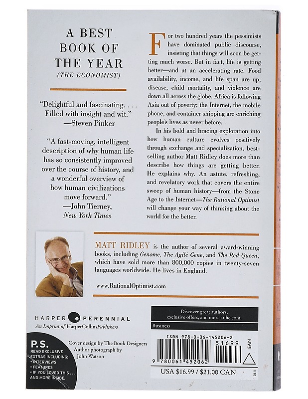 The rational optimist: How prosperity evolves - Matt Ridley - Tietokirjat ja oppaat - 10105413776 - 1