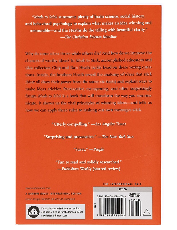 Made to stick : why some ideas survive and others die - Heath, Chip - Tietokirjat ja oppaat - 10105413810 - 1
