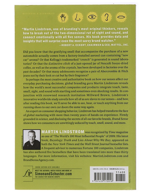 Brand sense : sensory secrets behind the stuff we buy - Lindstrom, Martin - Tietokirjat ja oppaat - 10105413881 - 1