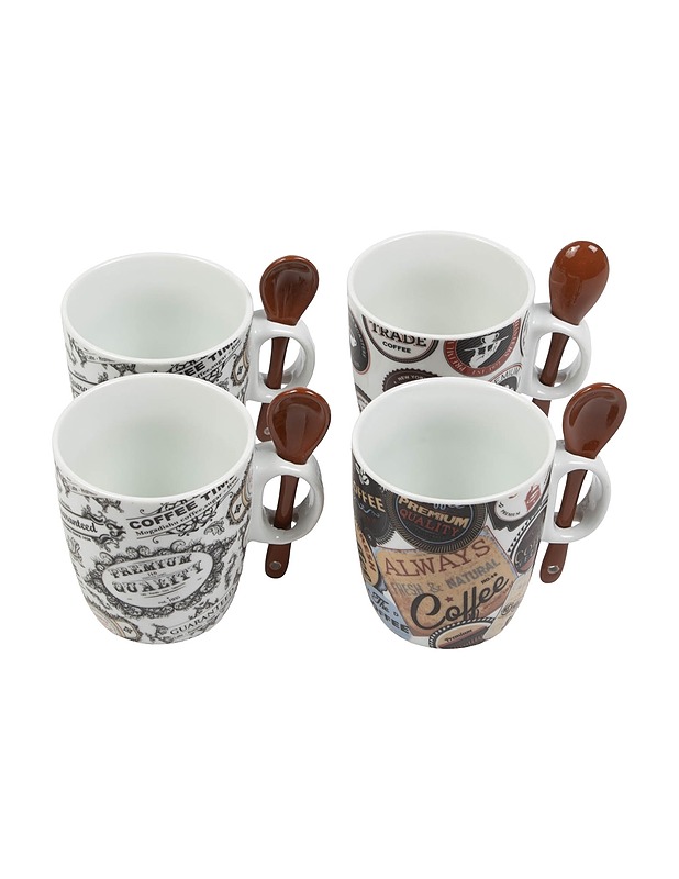 Mukisetti lusikoilla, 8 osaa - Mukit ja kahvikupit - 10105414027 - 0