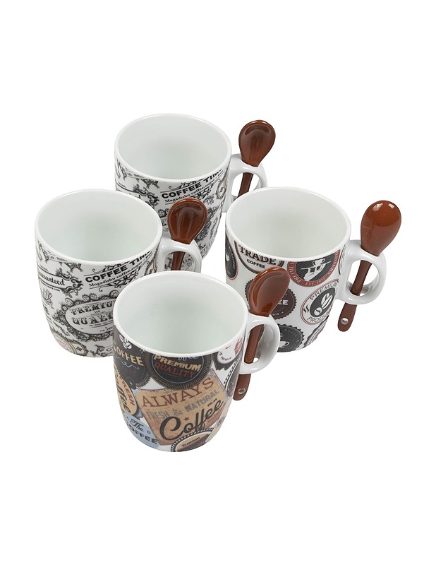 Mukisetti lusikoilla, 8 osaa - Mukit ja kahvikupit - 10105414027 - 1