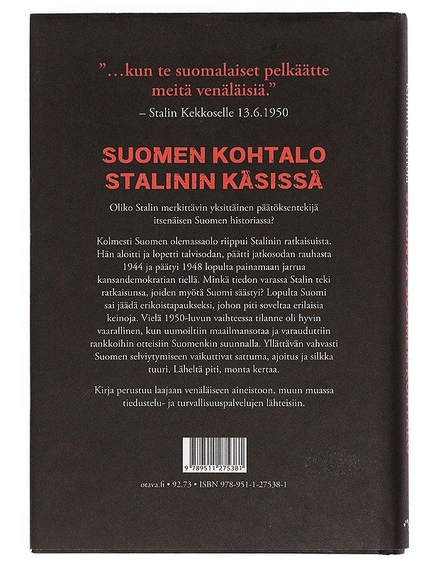 Stalin ja Suomen kohtalo - Kimmo Rentola - Historiakirjat - 10105414053 - 1