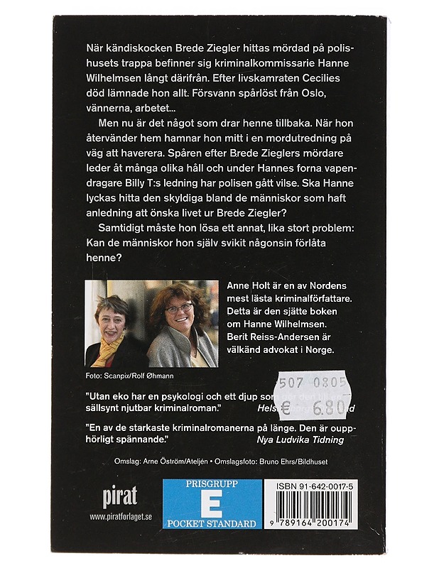 Utan eko : en kriminalroman - Holt, Anne - Romaanit ja novellit - 10105414113 - 1