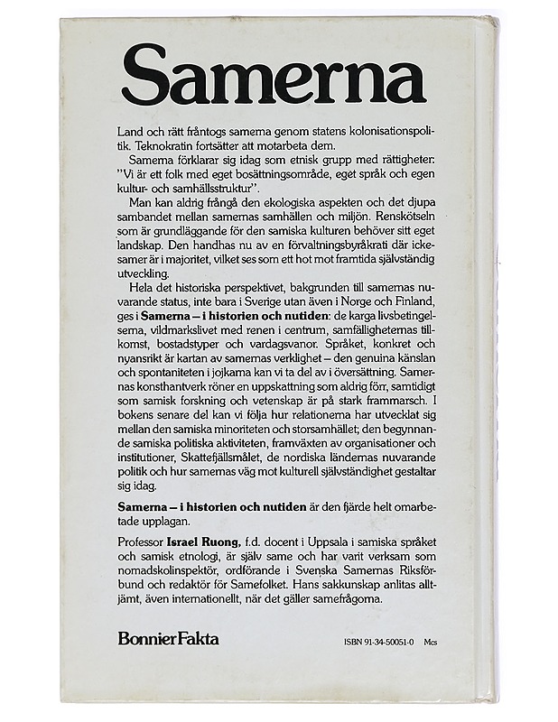 Samerna i historien och nutiden - Israel Ruong - Historiakirjat - 10105414169 - 1