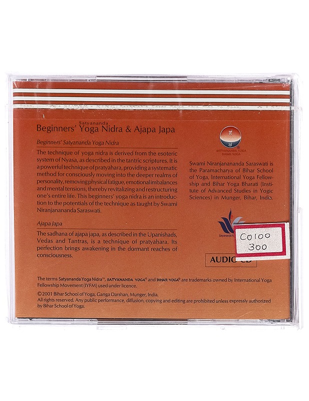 Swami Niranjanananda Saraswati: Beginners' Satyananda Yoga Nidra & Ajapa Japa - CD - CD-levyt - 10105414274 - 1