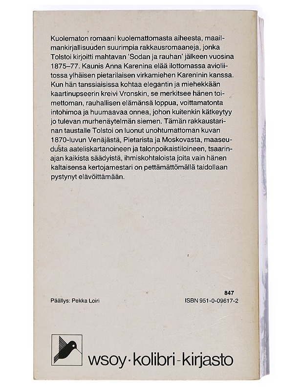 Anna Karenina : romaani - Tolstoi, Leo - Romaanit ja novellit - 10105414314 - 1
