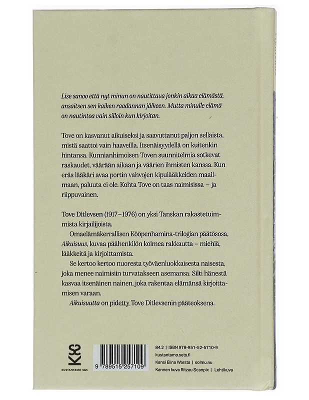 Aikuisuus - Ditlevsen, Tove - Elämäkerrat ja muistelmat - 10105414430 - 1