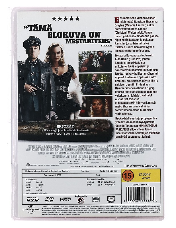 Kunniattomat paskiaiset - DVD - DVD-elokuvat - 10105414583 - 1