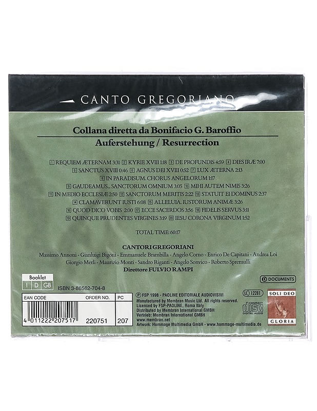 Canto Gregoriano: In Paradisum - CD - CD-levyt - 10105414606 - 1