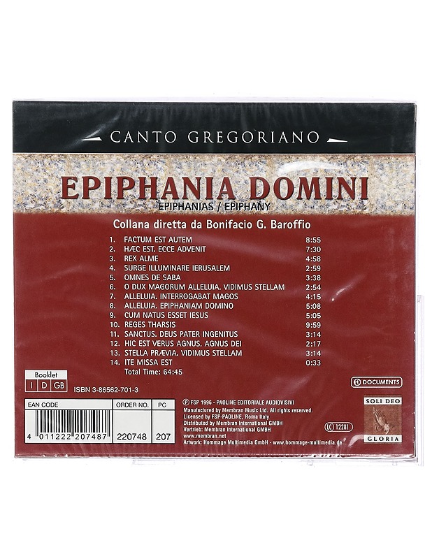 Canto Gregoriano: Epiphania Domini - CD - CD-levyt - 10105414630 - 1