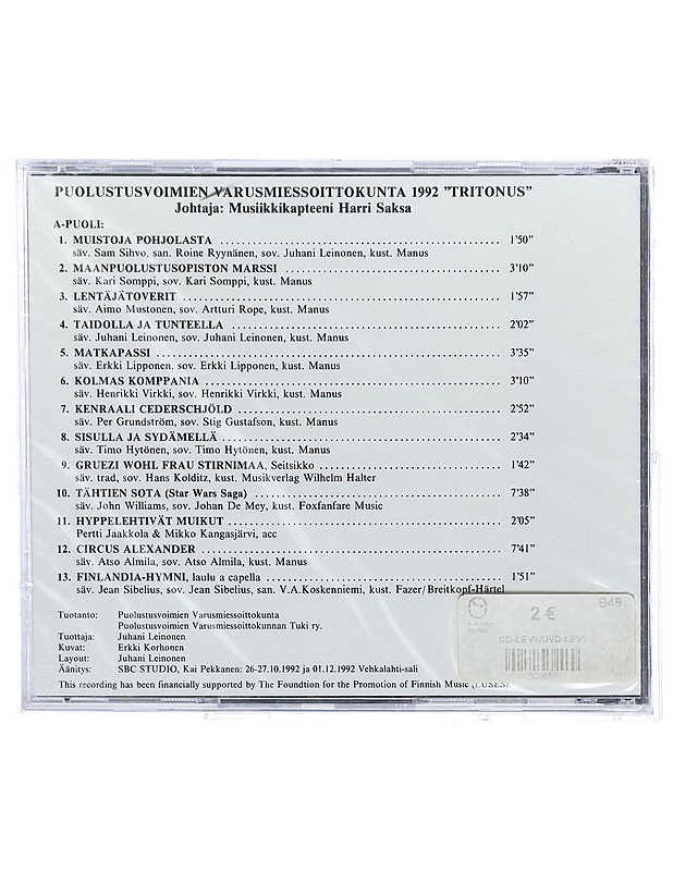 Puolustusvoimien varusmiessoittokunta: Tritonus - CD - CD-levyt - 10105414657 - 1