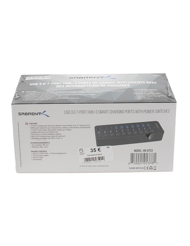 SABRENT HB-B7C3 USB-keskitin - Tietokoneet - 10105414742 - 1