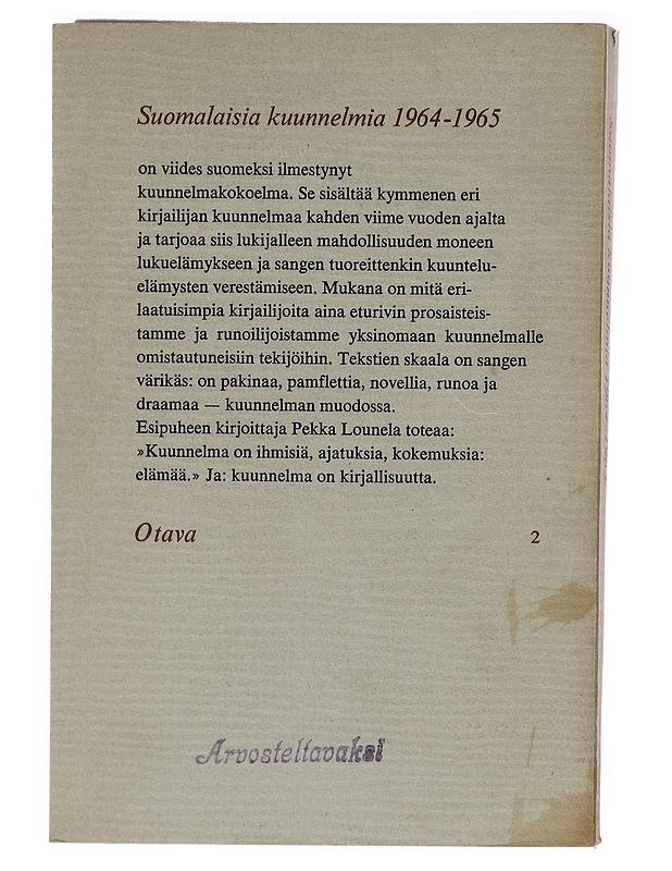 Suomalaisia kuunnelmia 1964–1965 - Mäntylä, Jyrki - Elämäkerrat ja muistelmat - 10105414761 - 1